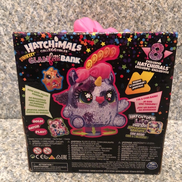 Hatchimals Glamfetti Bank with 8 EXCLUSIVE hatchimals inside!! Great gift!! NEW - Picture 3 of 3